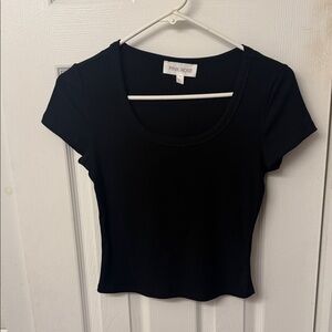 Pink Rose Classic Black Short Sleeve Top🦋